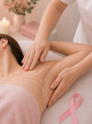 Massage doux en oncologie réalisé avec des gestes adaptés pour favoriser le confort et la détente